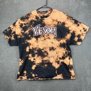 Marvel Venom Tie Dye Graphic T Shirt Mens XL Black Orange Spider Man